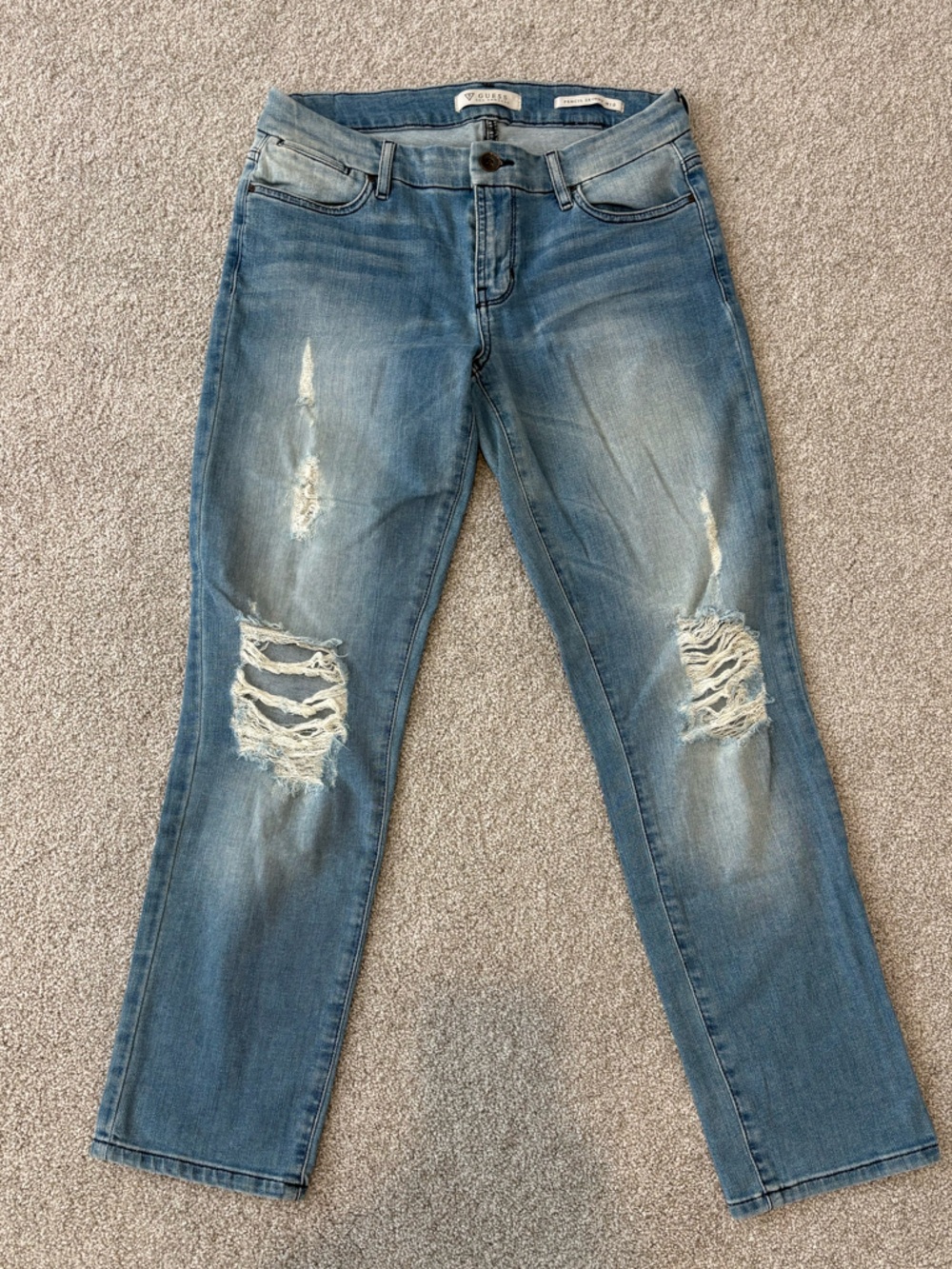 Guess Distressed Light Blue Denim Jeans